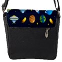Big Set Cute Astronauts Space Planets Stars Aliens Rockets Ufo Constellations Satellite Moon Rover Flap Closure Messenger Bag (S) View1
