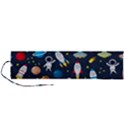Big Set Cute Astronauts Space Planets Stars Aliens Rockets Ufo Constellations Satellite Moon Rover Roll Up Canvas Pencil Holder (L) View1