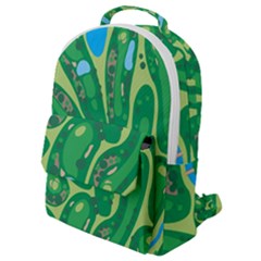 Golf Course Par Golf Course Green Flap Pocket Backpack (small) by Cemarart