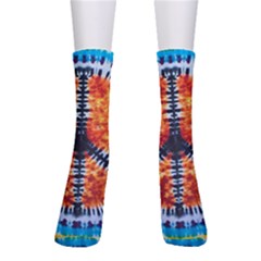 Tie Dye Peace Sign Crew Socks by Cemarart