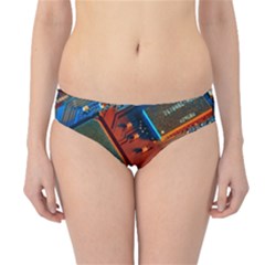 Gray Circuit Board Electronics Electronic Components Microprocessor Hipster Bikini Bottoms by Cemarart