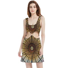Barcelona Stained Glass Window Velour Cutout Dress by Cemarart