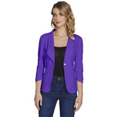 Ultra Violet Purple Women s One-button 3/4 Sleeve Short Jacket by bruzer