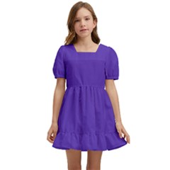 Ultra Violet Purple Kids  Short Sleeve Dolly Dress by Patternsandcolors