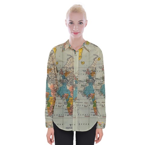 Circular Concentric Radial Symmetry Abstract Womens Long Sleeve Shirt by Proyonanggan