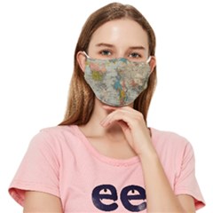 Vintage World Map Fitted Cloth Face Mask (adult) by Proyonanggan