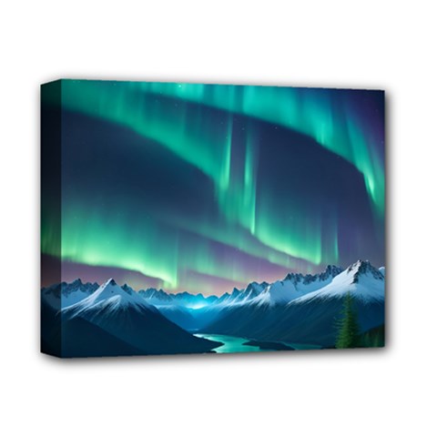 Aurora Borealis Deluxe Canvas 14  X 11  (stretched) by Ndabl3x