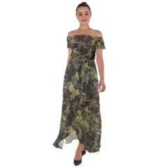 Birds Pattern Colorful Off Shoulder Open Front Chiffon Dress by Ndabl3x