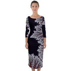 Astrology Surreal Surrealism Trippy Visual Art Quarter Sleeve Midi Bodycon Dress by Bedest