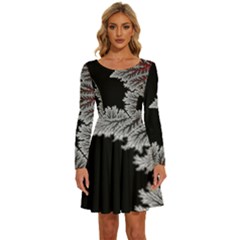 Astrology Surreal Surrealism Trippy Visual Art Long Sleeve Wide Neck Velvet Dress by Bedest