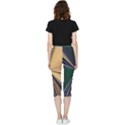 Flower Seamless Pattern Design Inside Out Lightweight Velour Capri Leggings  View4