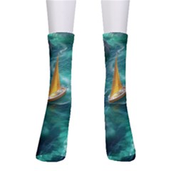 Valley Night Mountains Crew Socks by Cemarart