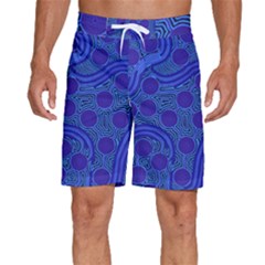 Authentic Aboriginal Art - Rivers Around Us Men s Beach Shorts by hogartharts