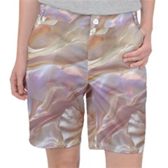 Silk Waves Abstract Women s Pocket Shorts by Cemarart