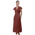 Hexagon Motif Geometric Tribal Style Pattern Flutter Sleeve Maxi Dress View1
