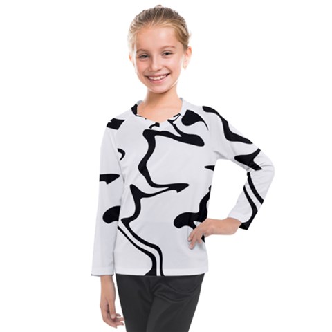 Black And White Swirl Background Kids  Long Mesh T-shirt by Cemarart