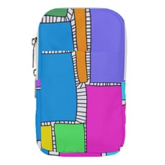Shapes Texture Colorful Cartoon Waist Pouch (large) by Cemarart