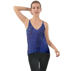 Texture Multicolour Ink Dip Flare Chiffon Cami by Cemarart