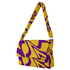 Waves Pattern Lines Wiggly Full Print Messenger Bag (m) by Cemarart