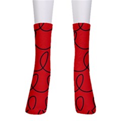 Red Background Wallpaper Crew Socks by Cemarart