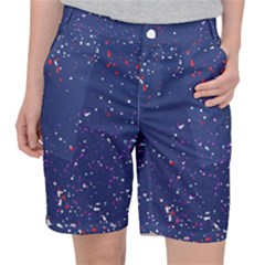 Texture Grunge Speckles Dots Women s Pocket Shorts by Cemarart