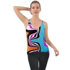 Liquid Warp Background Orange Blue Chiffon Cami by Cemarart