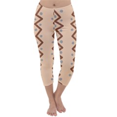 Print Pattern Minimal Tribal Capri Winter Leggings  by Cemarart