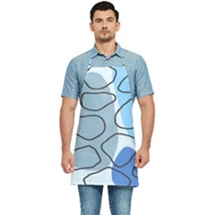 Boho Blue Deep Blue Artwork Kitchen Apron by Cemarart