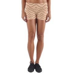 Background Wavy Zig Zag Lines Yoga Shorts by Cemarart