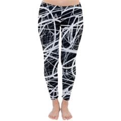 Flower Print Doodle Pattern Floral Classic Winter Leggings by Cemarart