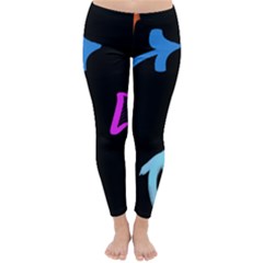 Ink Brushes Texture Grunge Classic Winter Leggings by Cemarart