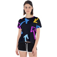 Ink Brushes Texture Grunge Open Back Sport T-shirt by Cemarart