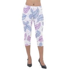 Blob Gradient Blur Scatter Lightweight Velour Capri Leggings  by Cemarart