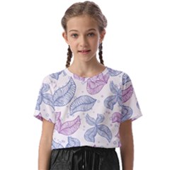 Boho Bohemian Flower Beige Brown Kids  Basic T-shirt by Cemarart