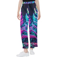 Spring Flower Neon Wallpaper Women s Pants  by Cemarart