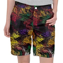 Eiffel Tower Pattern Wallpaper Women s Pocket Shorts by Cemarart