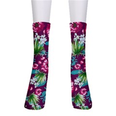 Flowers Pattern Art Texture Floral Crew Socks by Cemarart