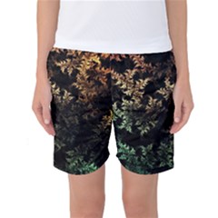 Fractal Patterns Gradient Colorful Women s Basketball Shorts by Cemarart