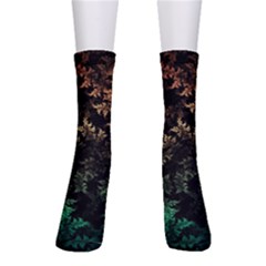 Fractal Patterns Gradient Colorful Crew Socks by Cemarart