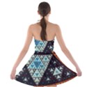 Fractal Triangle Geometric Abstract Pattern Strapless Bra Top Dress View2
