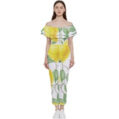 Fruit-2310212 Bardot Ruffle Jumpsuit by lipli