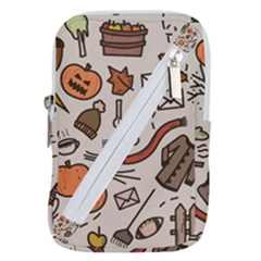Halloween Doodle Autumn Pumpkin Belt Pouch Bag (small) by Bedest