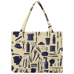 Elegant Hairdresser Pattern Cream Mini Tote Bag by TetiBright