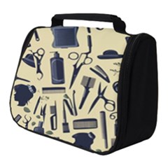 Elegant Hairdresser Pattern Cream Full Print Travel Pouch (small) by TetiBright