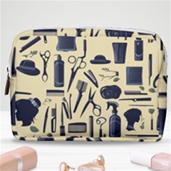 Elegant Hairdresser Pattern Cream Make Up Pouch (medium) by TetiBright