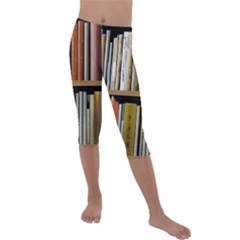 Book Nook Books Bookshelves Comfortable Cozy Literature Library Study Reading Reader Reading Nook Ro Kids  Lightweight Velour Capri Leggings  by Maspions