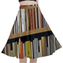 Book Nook Books Bookshelves Comfortable Cozy Literature Library Study Reading Reader Reading Nook Ro A-Line Full Circle Midi Skirt With Pocket View1