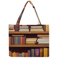 Book Nook Books Bookshelves Comfortable Cozy Literature Library Study Reading Room Fiction Entertain Mini Tote Bag by Maspions