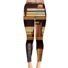 Book Nook Books Bookshelves Comfortable Cozy Literature Library Study Reading Room Fiction Entertain Inside Out Leggings by Maspions