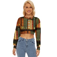 Books Bookshelves Library Fantasy Apothecary Book Nook Literature Study Lightweight Long Sleeve Sweatshirt by Grandong